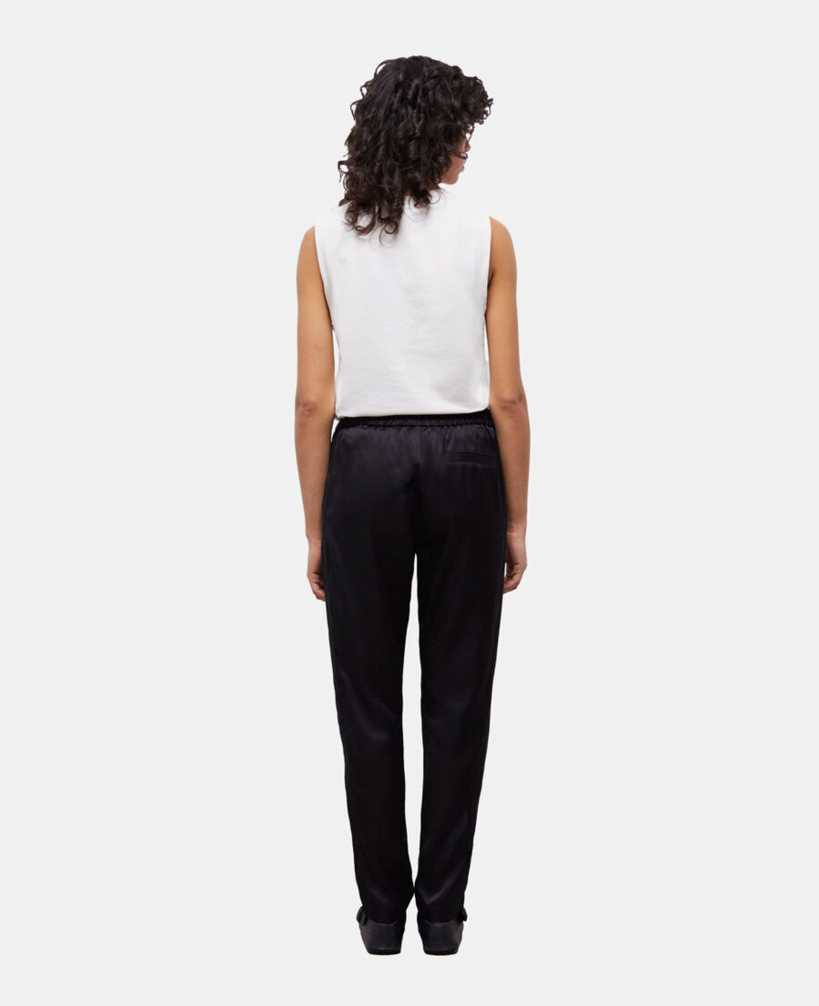 The Kooples WOMEN BLACK black satin joggers