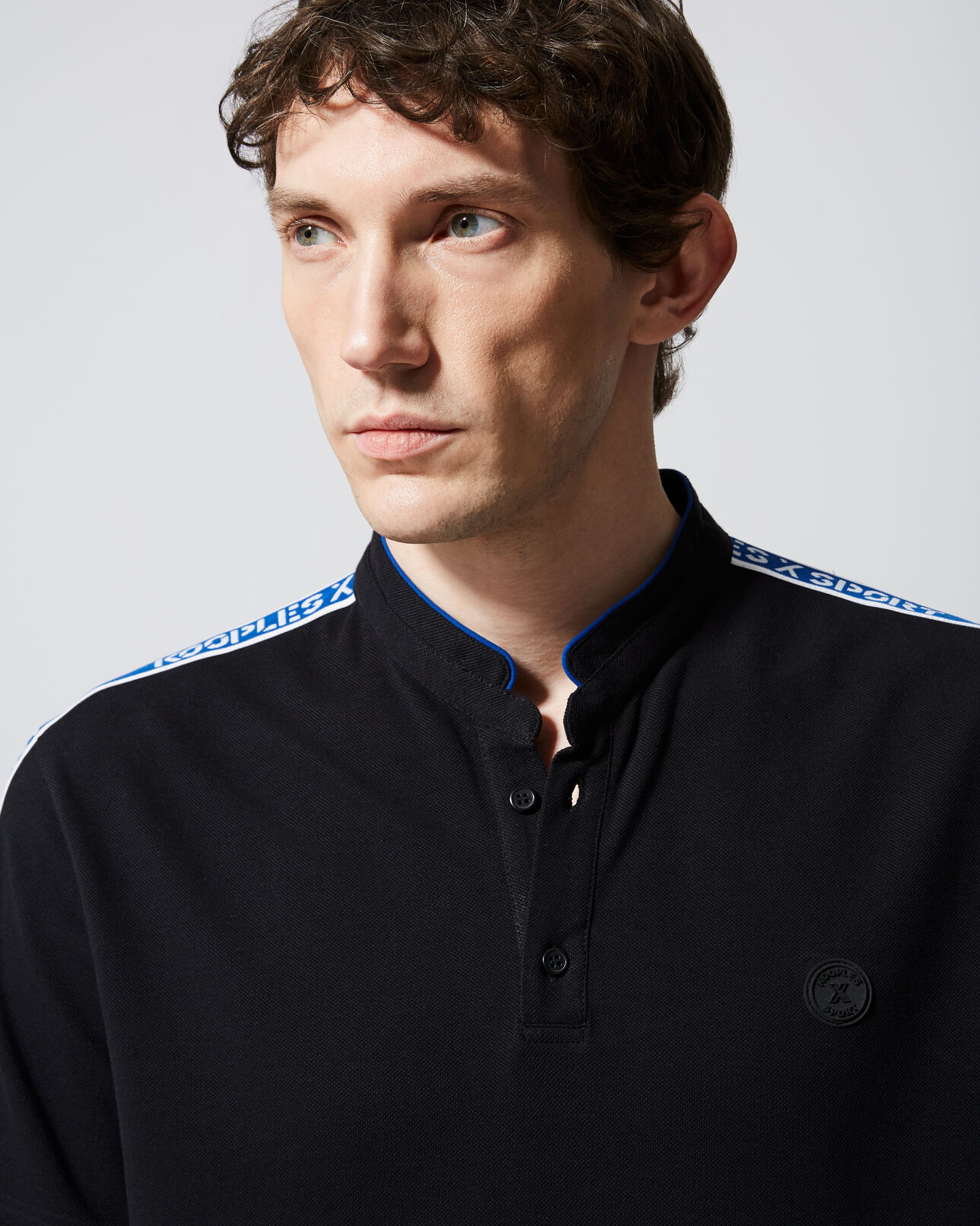 The Kooples HOMME BLACK polo avec bande kooples x sport