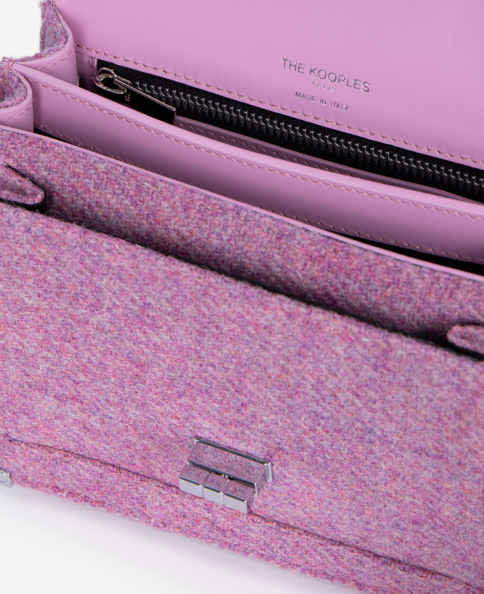The Kooples DAMEN PINK tasche emily small aus rosa wolle the kooples x harris tweed
