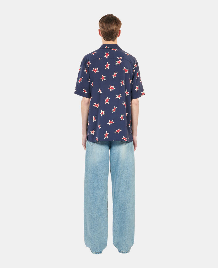 The Kooples H NAVY-RED short-sleeved star printed shirt