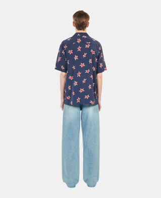 The Kooples H NAVY-RED short-sleeved star printed shirt