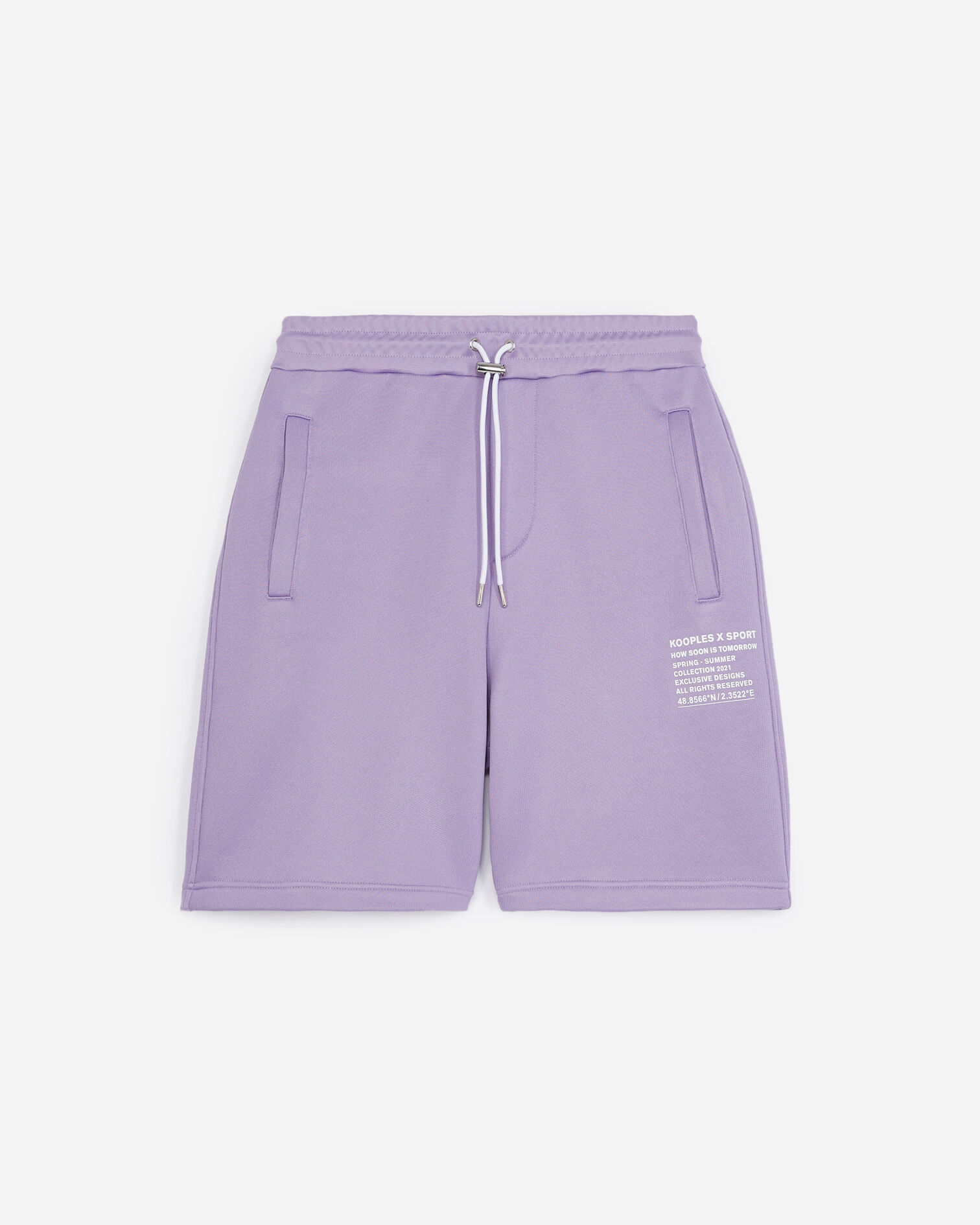 Short violet coton à logo imprimé, PURPLE, hi-res image number null