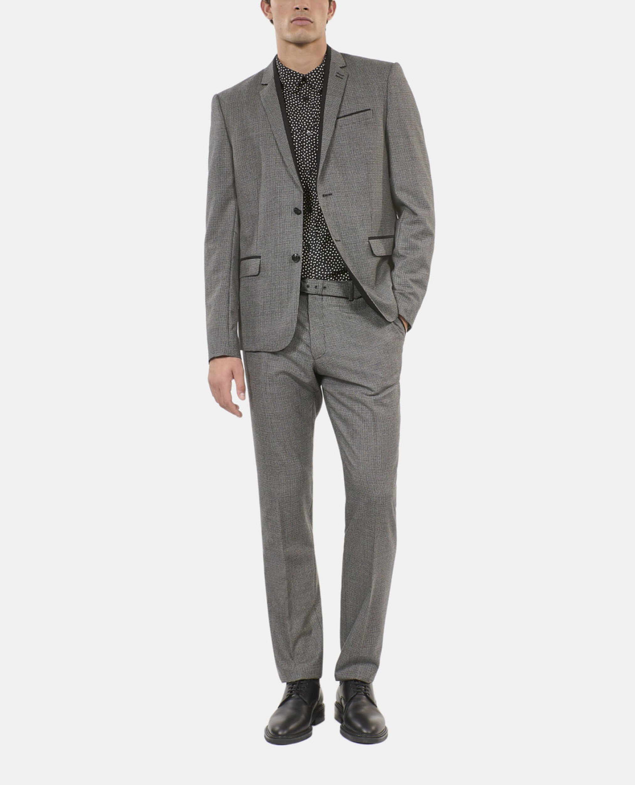 Veste de costume pied de poule noir et blanc, BLACK GREY, hi-res image number null