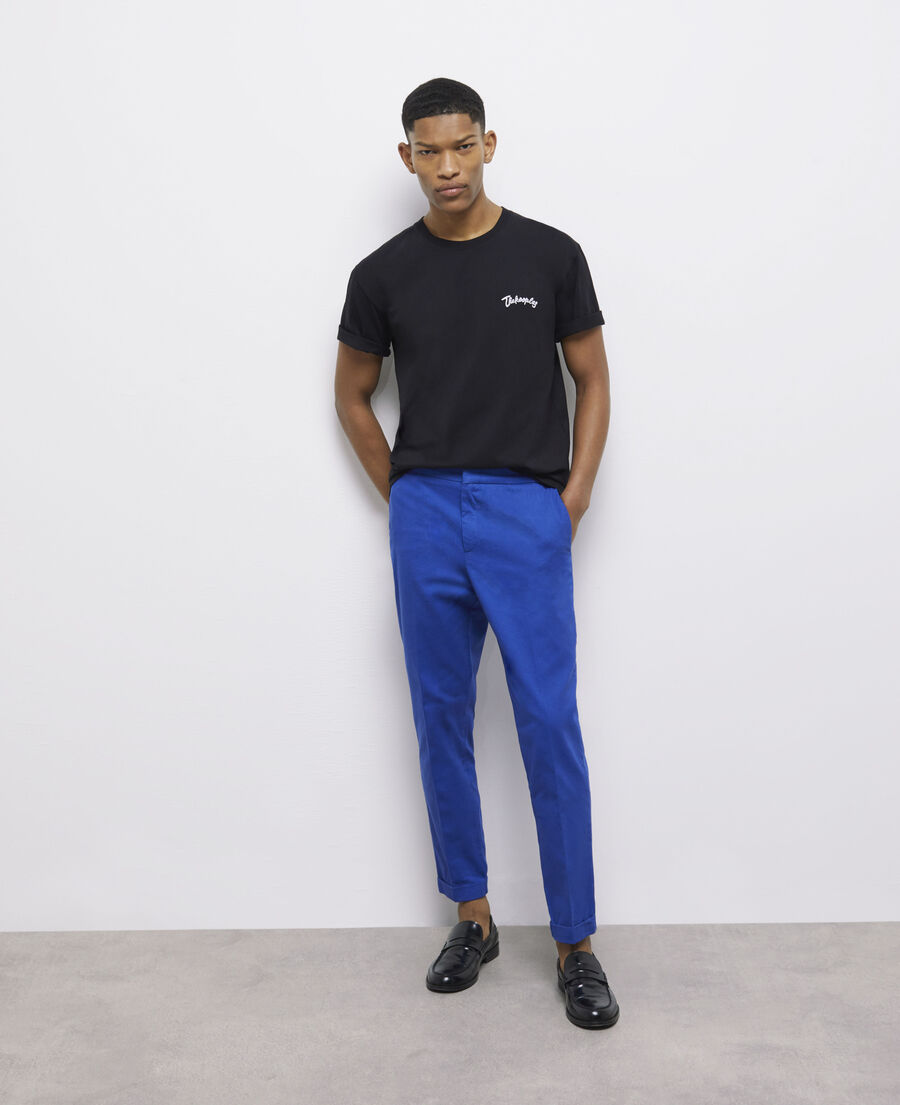 pantalones azules algodón