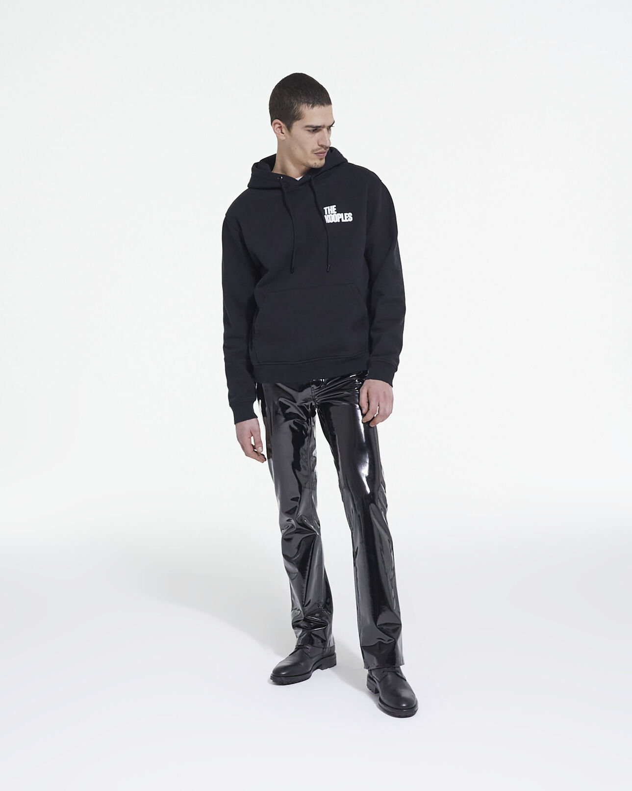 The Kooples HOMME BLACK jean en cuir effet vinyle noir
