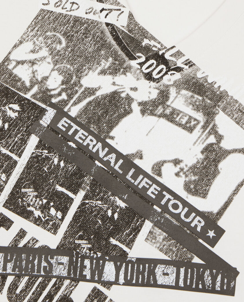 The Kooples HOMME ECRU t-shirt avec sérigraphie écru