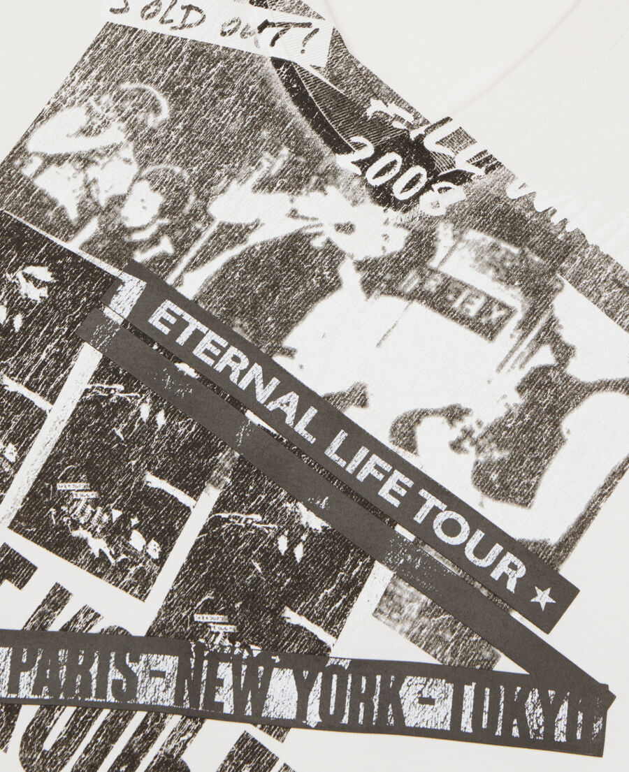 The Kooples H ECRU ecru eternal life tour serigraphy t-shirt
