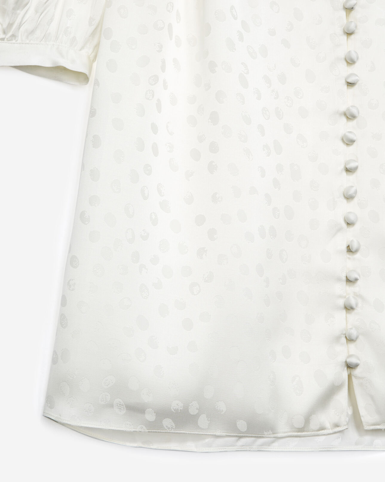 The Kooples WOMEN ECRU flowing jacquard shirt with puffed sleeves