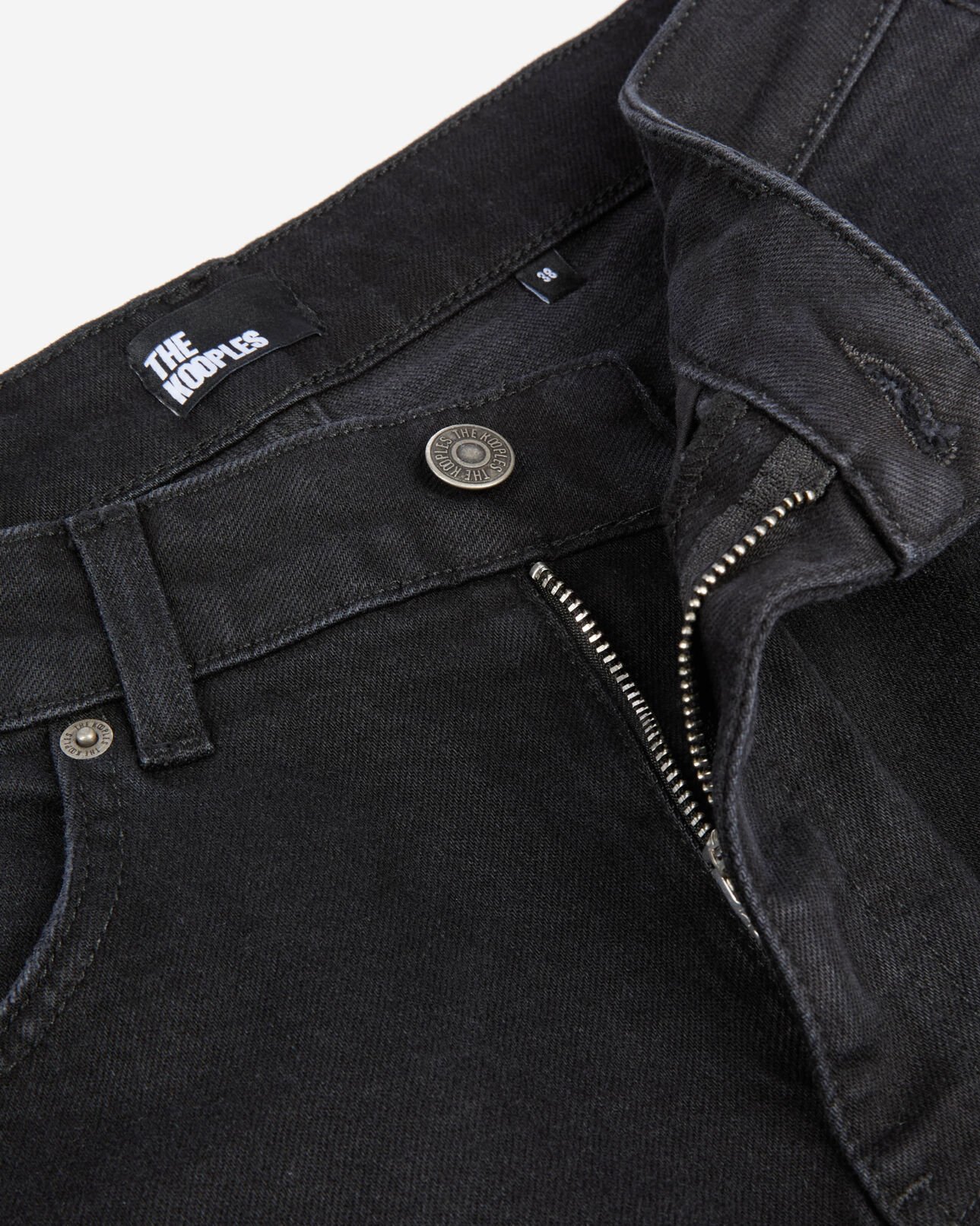 The Kooples DAMEN BLACK WASHED schwarze jeans mit ausgestelltem bein
