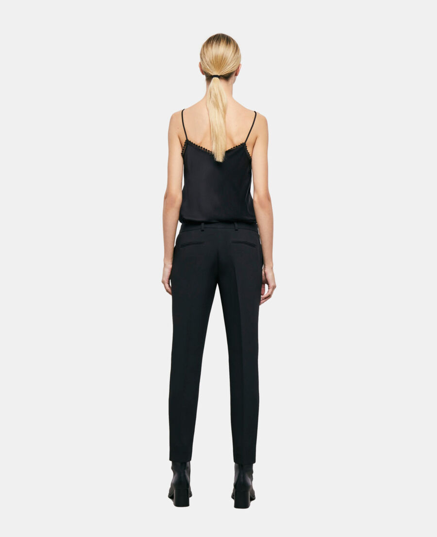 black suit pants with rhinestone details