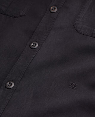 The Kooples H BLACK black lyocell and linen shirt