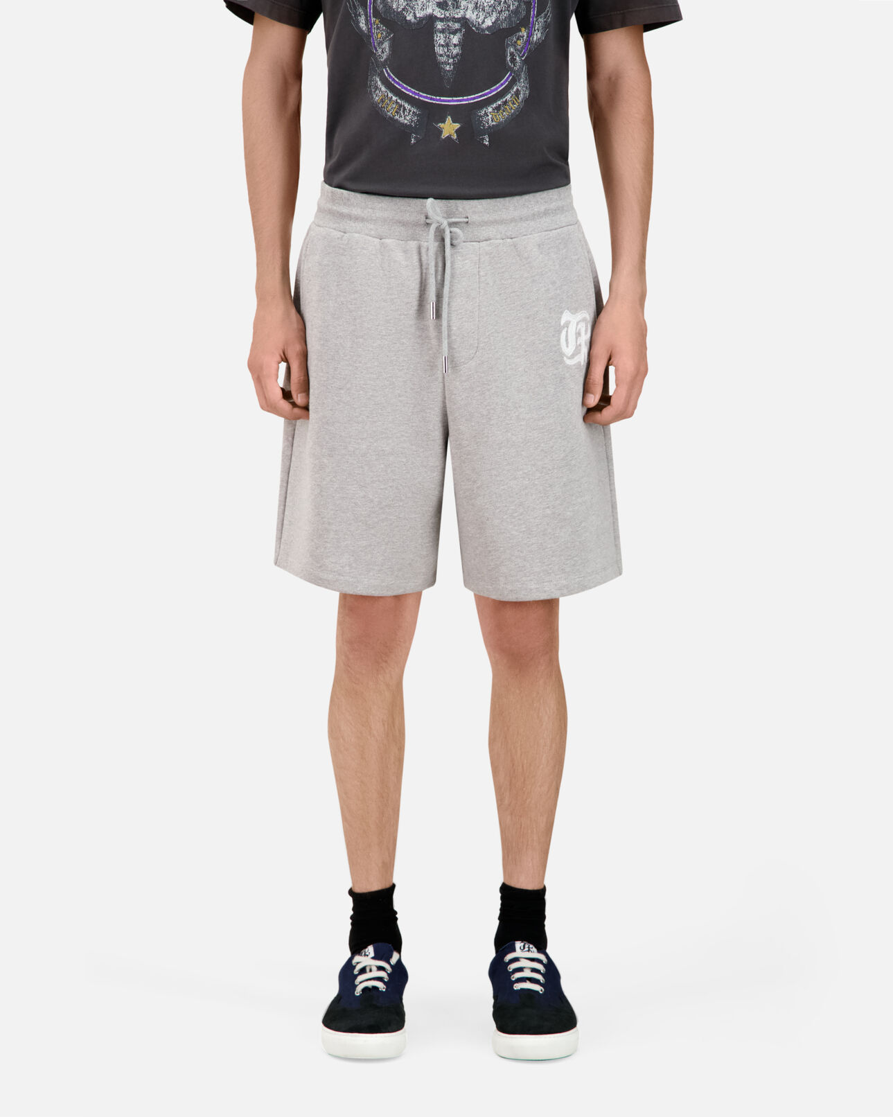 The Kooples HERREN ARDOISE graue shorts aus baumwolle