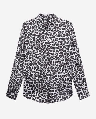 The Kooples MUJER BLACK WHITE LEOPARD camisa estampada seda