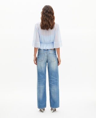 The Kooples WOMEN LIGHT BLUE blue ruffled blouse