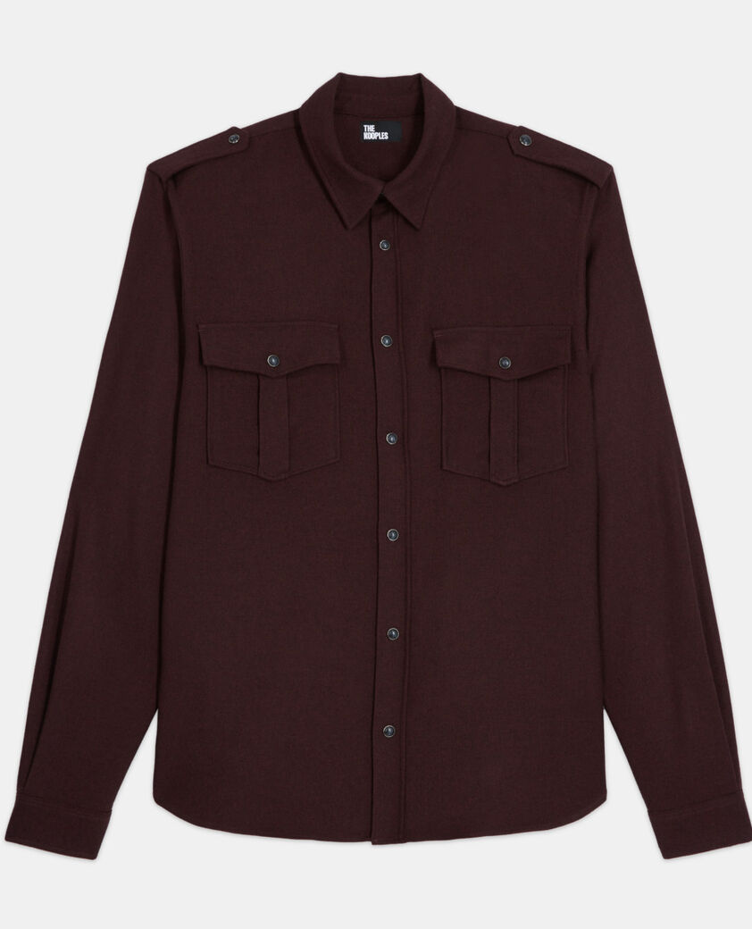 The Kooples HOMME BURGUNDY chemise col classique rouge