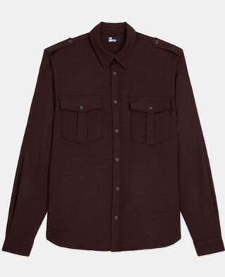 The Kooples HOMME BURGUNDY chemise col classique rouge