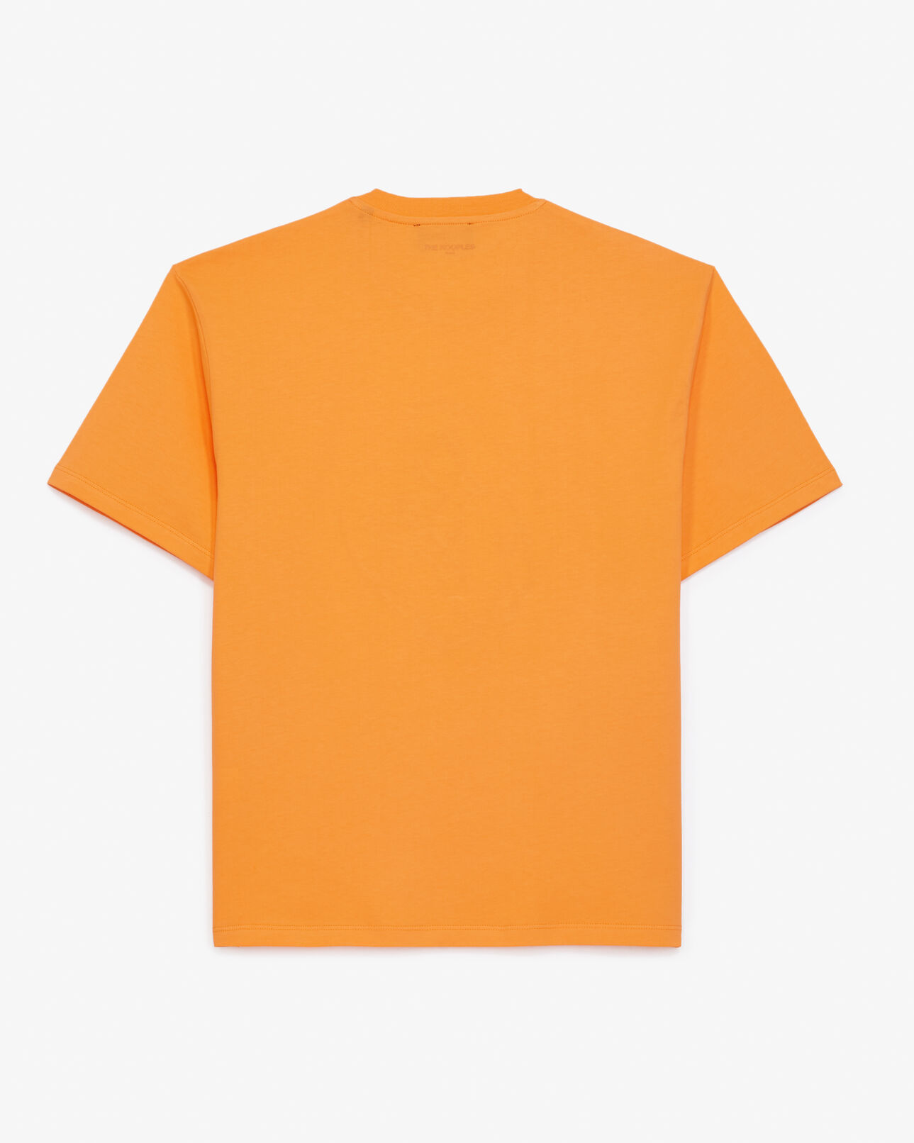 The Kooples MEN ABRICOT orange cotton t-shirt with tone-on-tone embroidery
