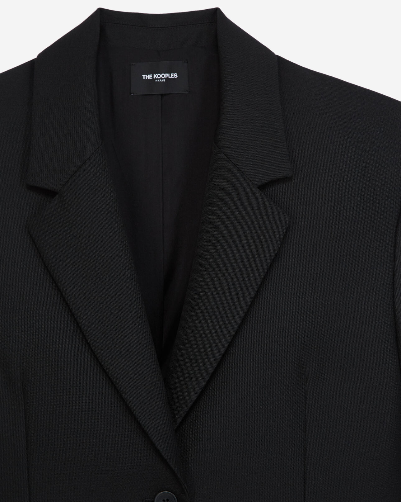 The Kooples WOMEN BLACK oversized black wool jacket w/three buttons