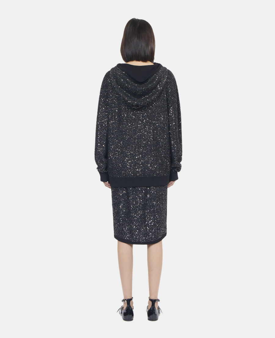 The Kooples WOMEN BLACK black knit sequin sweatshirt