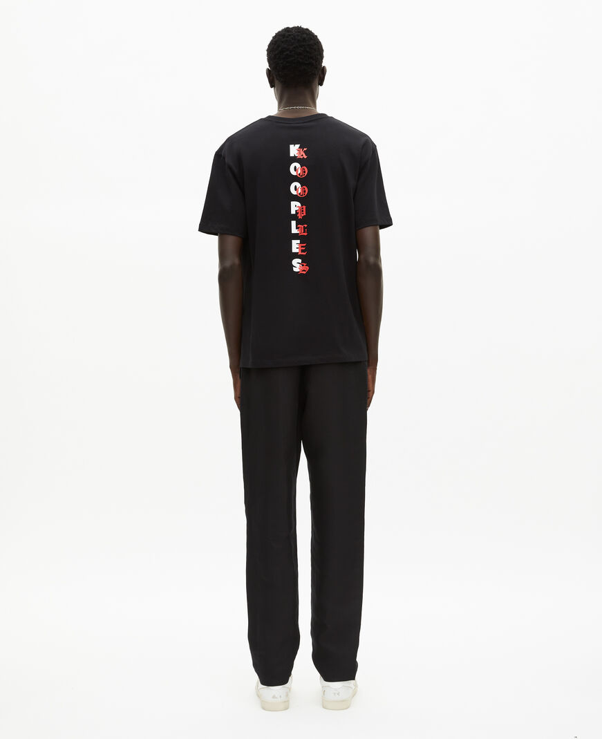 The Kooples HOMME BLACK t-shirt avec sérigraphie logo noir