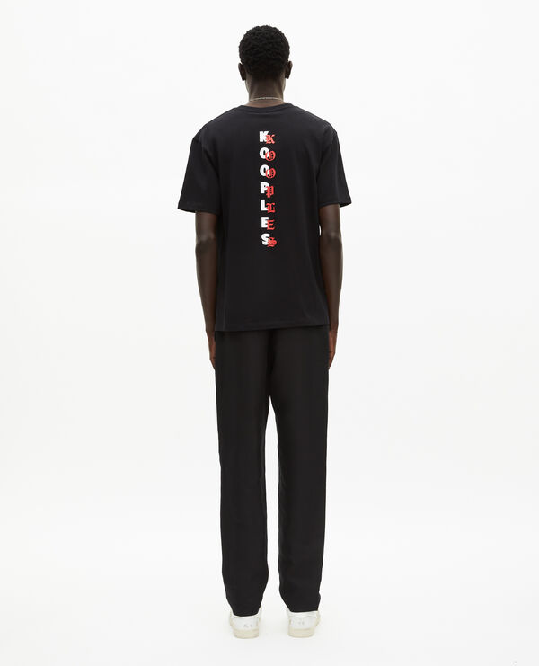 The Kooples HOMME BLACK t-shirt avec sérigraphie logo noir
