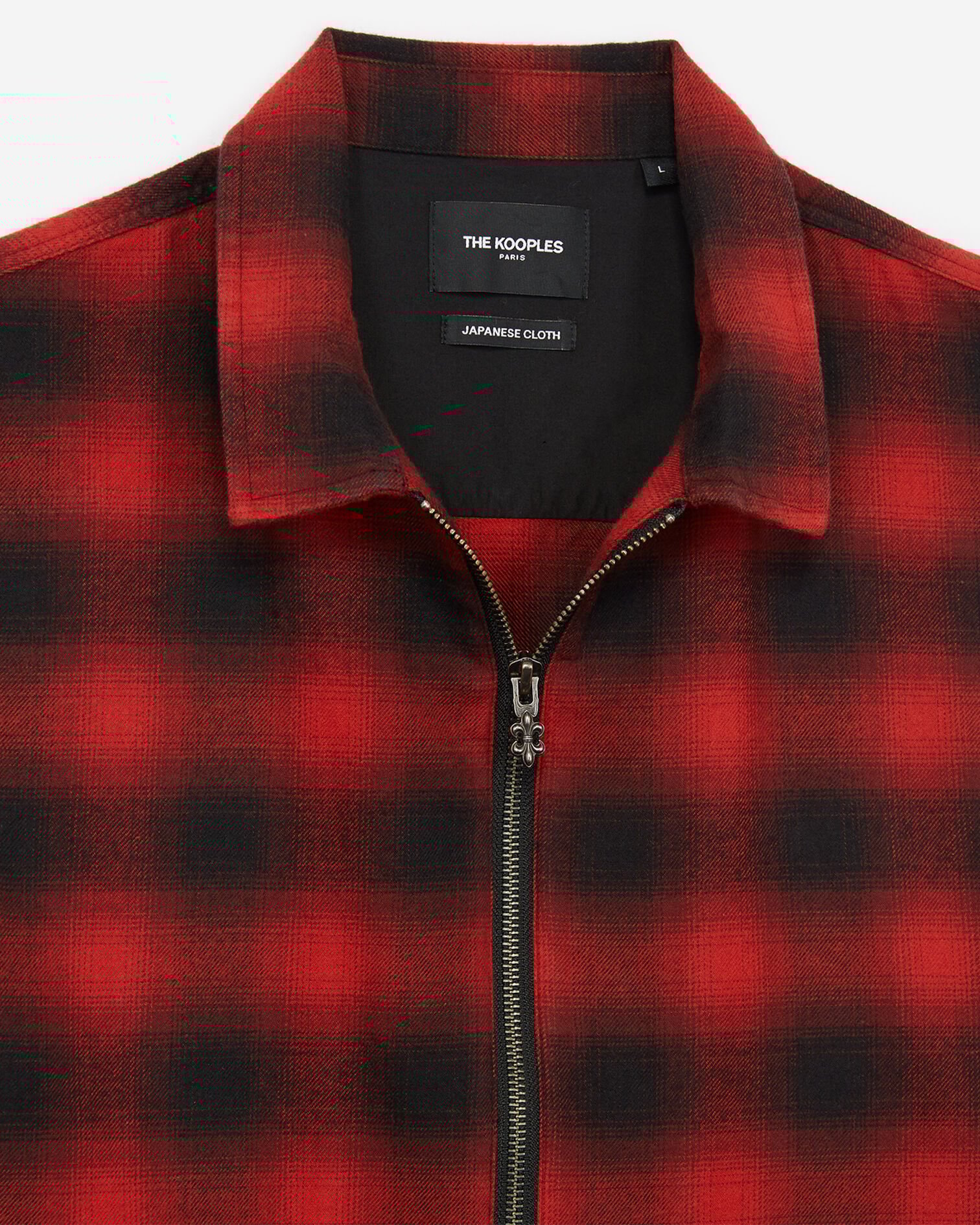 Zipped shirt with black and red check motif, RED / BLACK, hi-res image number null