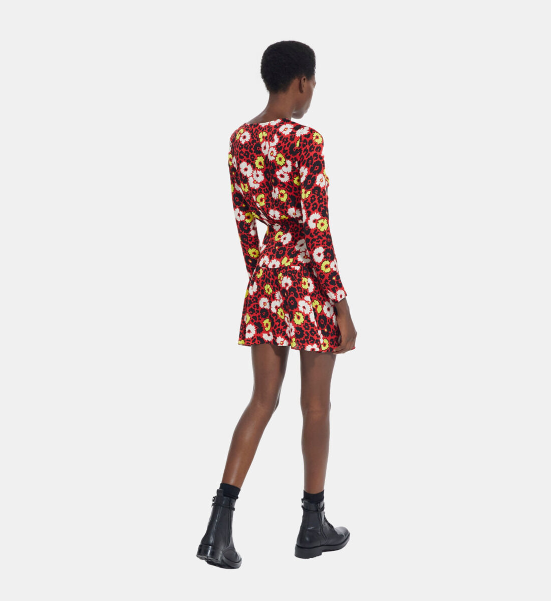 Flower print cheap short dress