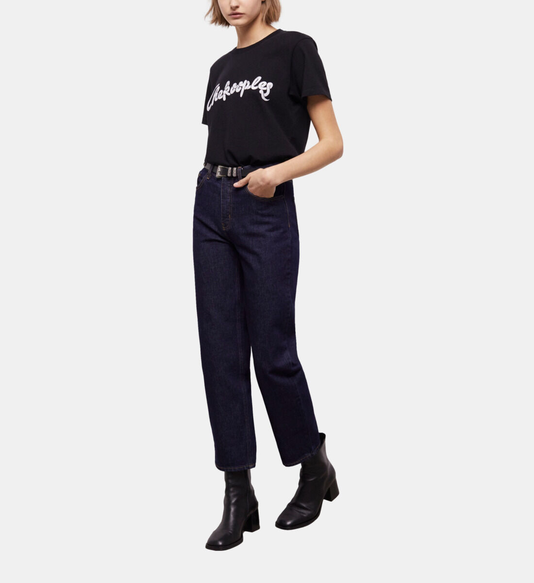 Camiseta negra zara best sale mujer