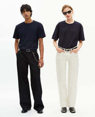 The Kooples H NAVY mixed plain t-shirt navy blue