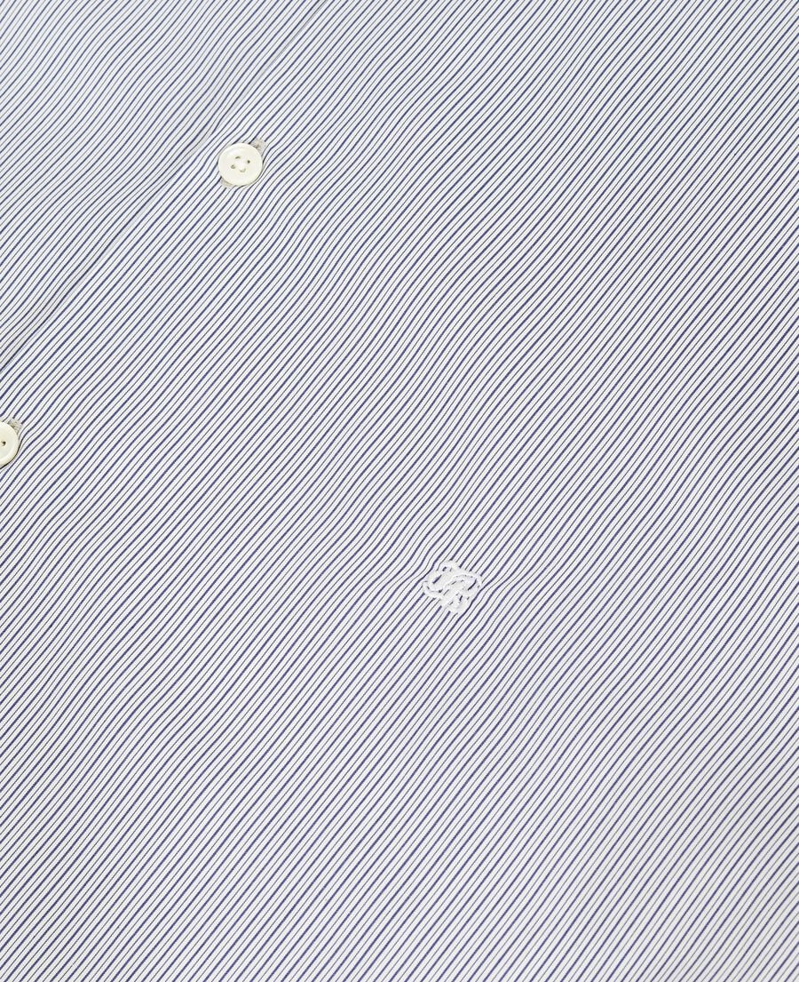 The Kooples MEN WHITE / BLUE light blue striped shirt with officer's collar