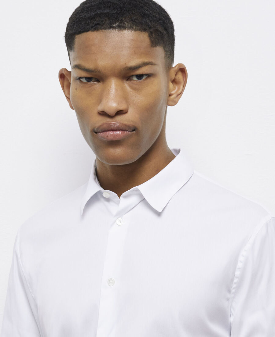 chemise formelle blanche en popeline