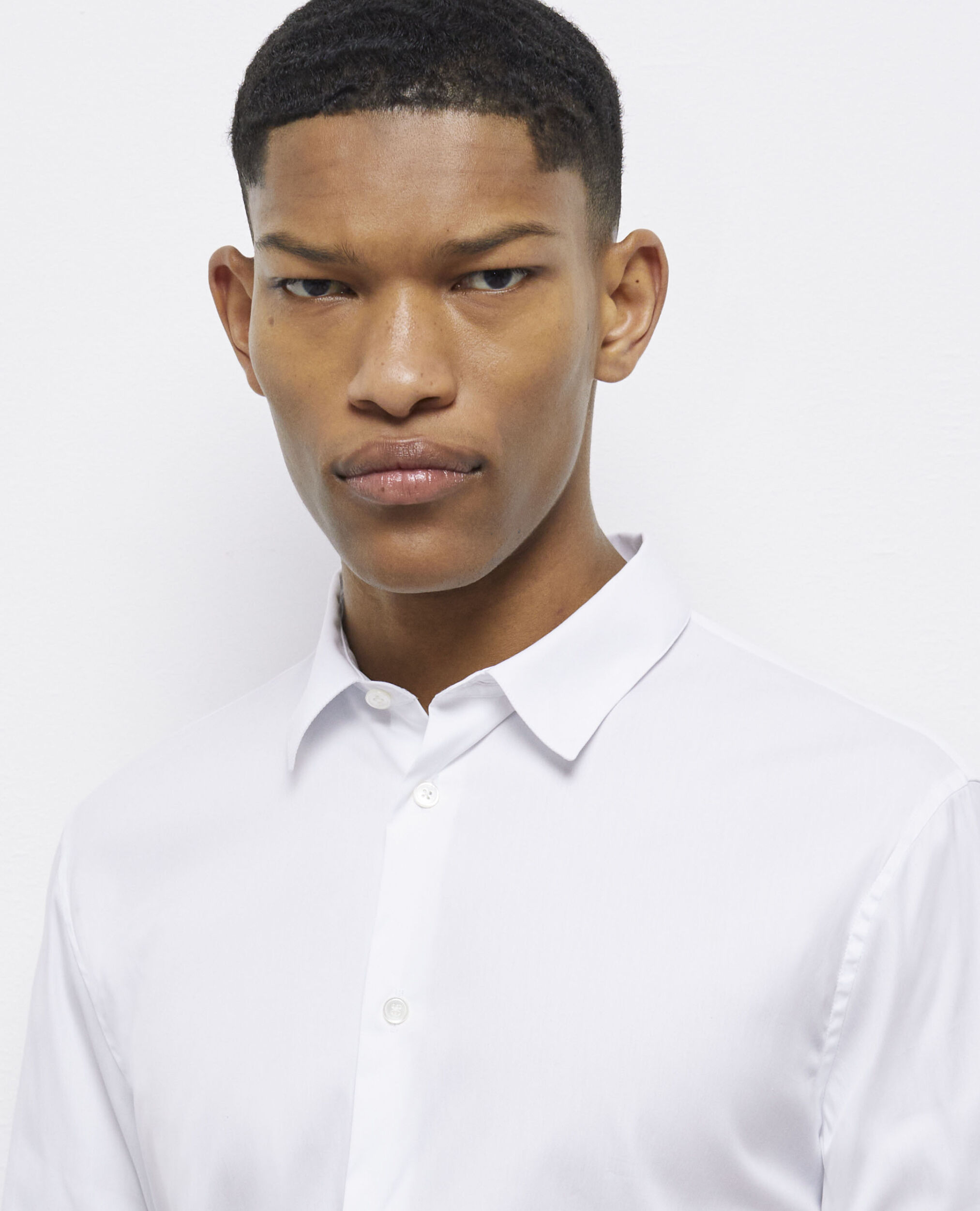 Chemise formelle blanche en popeline, WHITE, hi-res image number null