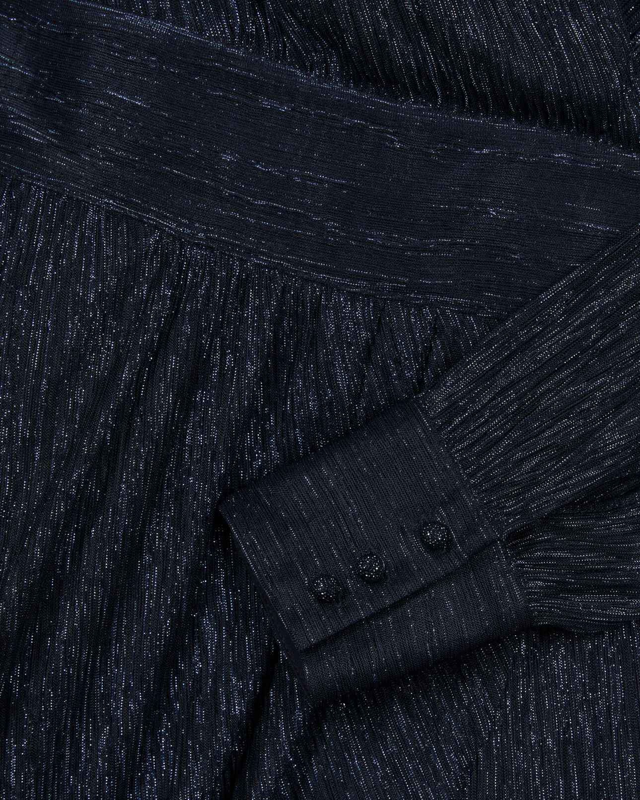 The Kooples WOMEN DARK NAVY navy blue metallic jersey short dress