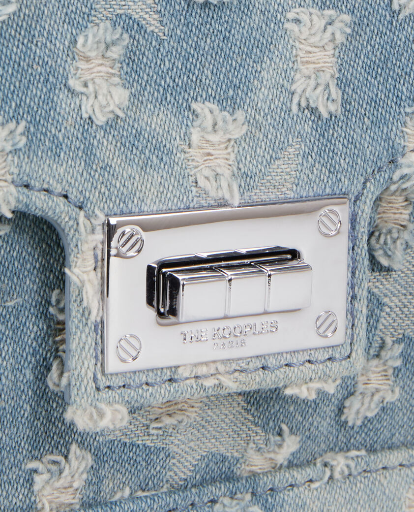 The Kooples FEMME BLUE DENIM sac emily small en denim bleu avec étoiles