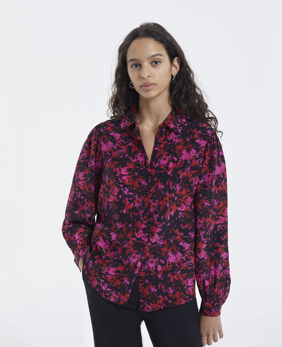 The Kooples F PINK red and pink patterned silk shirt