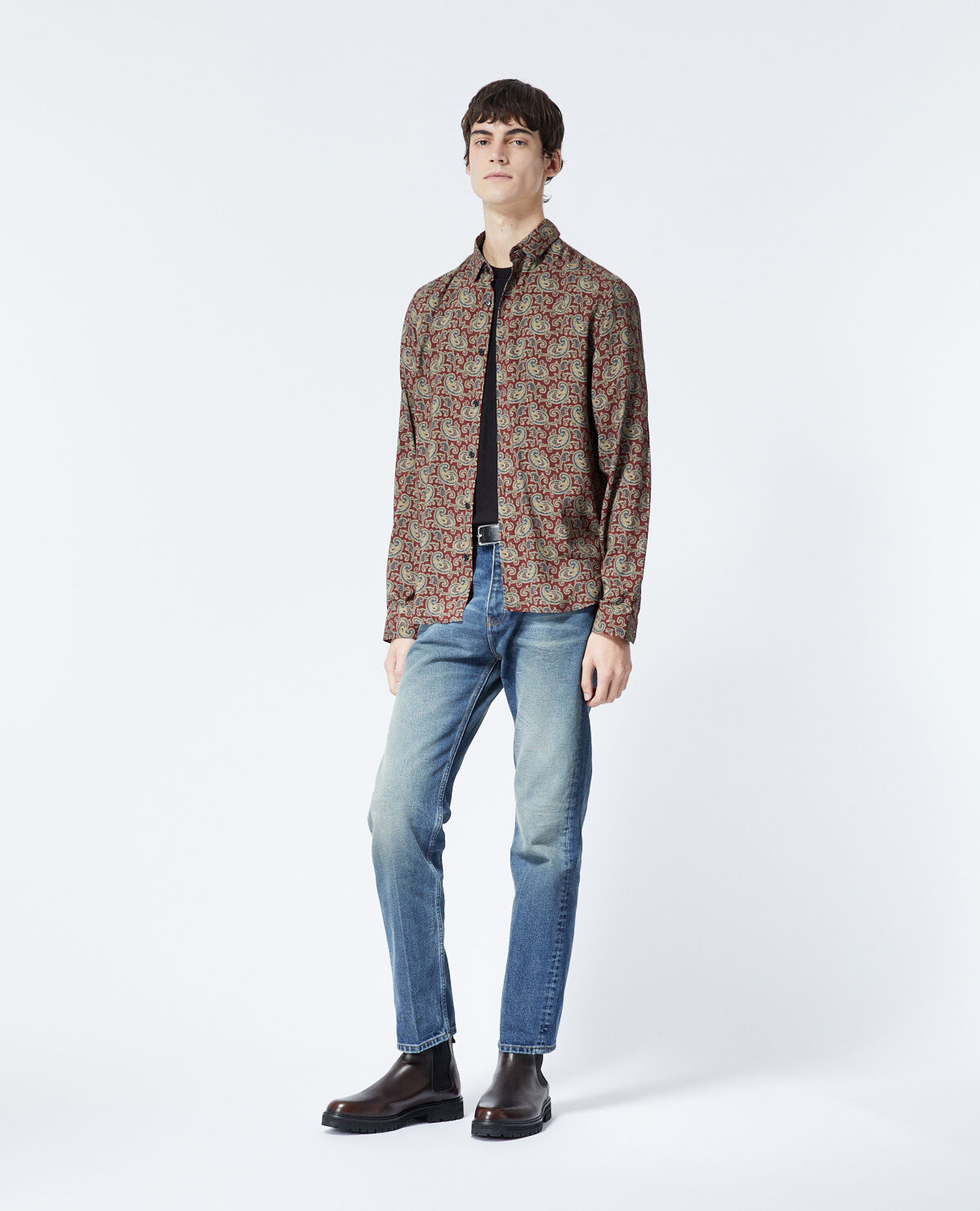 Chemise motif deals cachemire homme