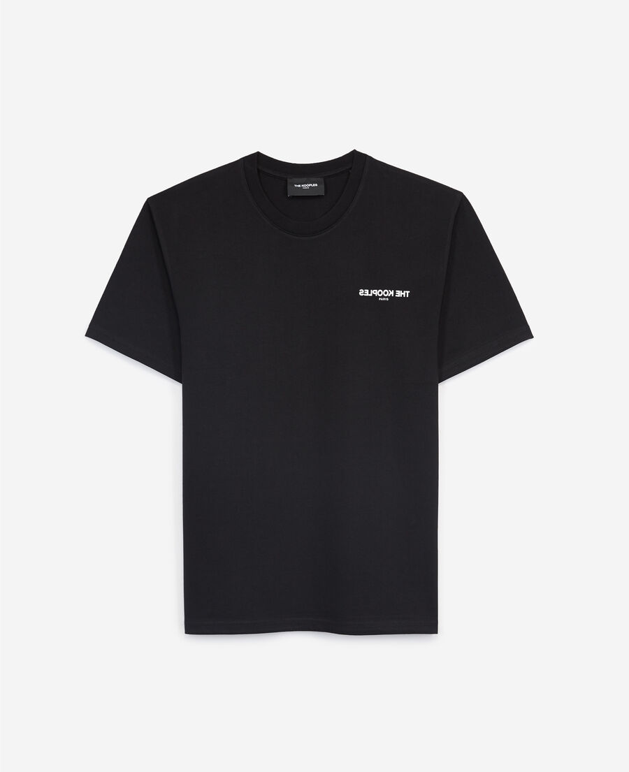 camiseta negra jersey logotipo pecho