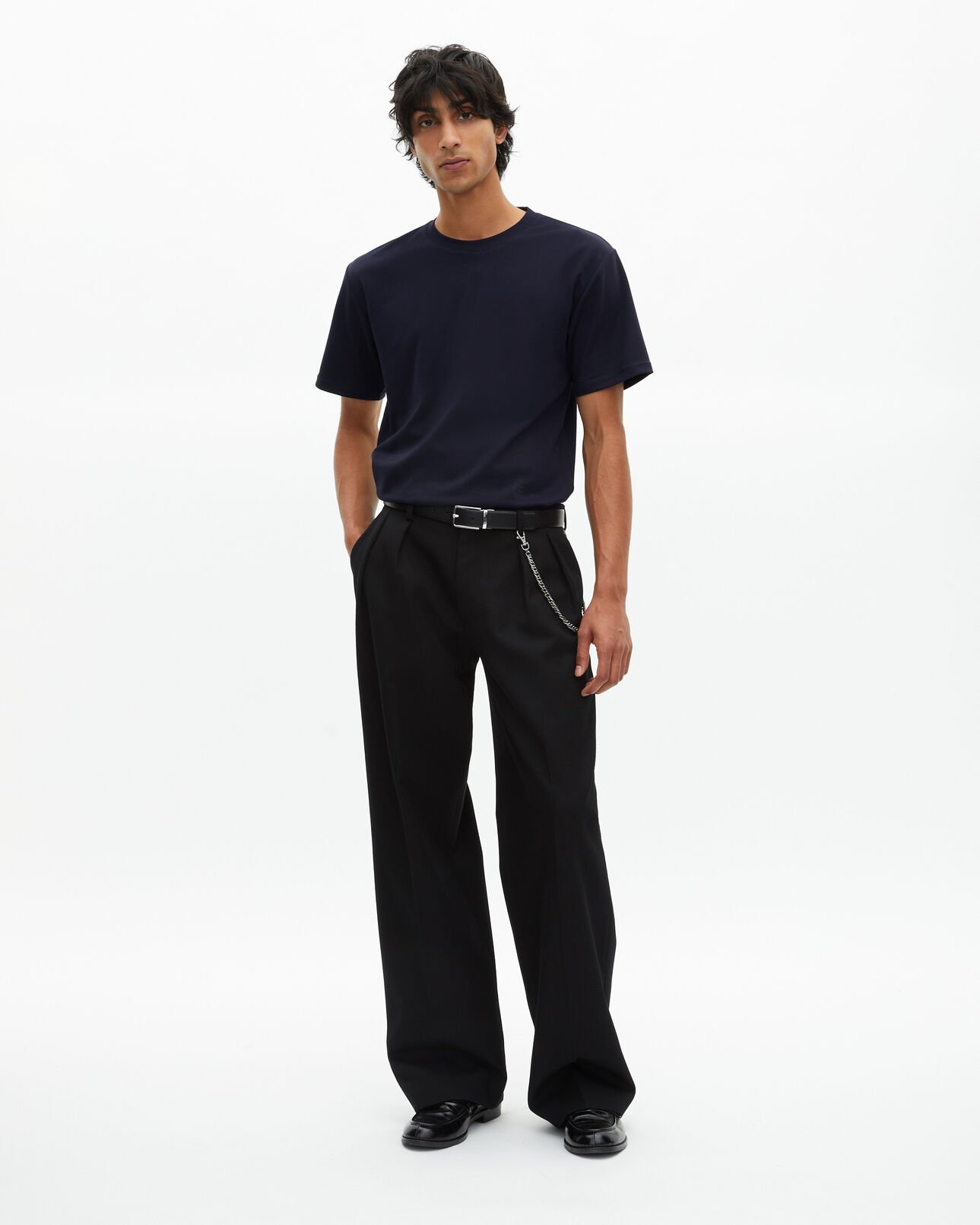 The Kooples MEN NAVY plain navy blue t-shirt