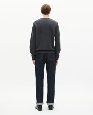 The Kooples HOMME ANTHRACITE MELANGE pull tête de mort gris foncé