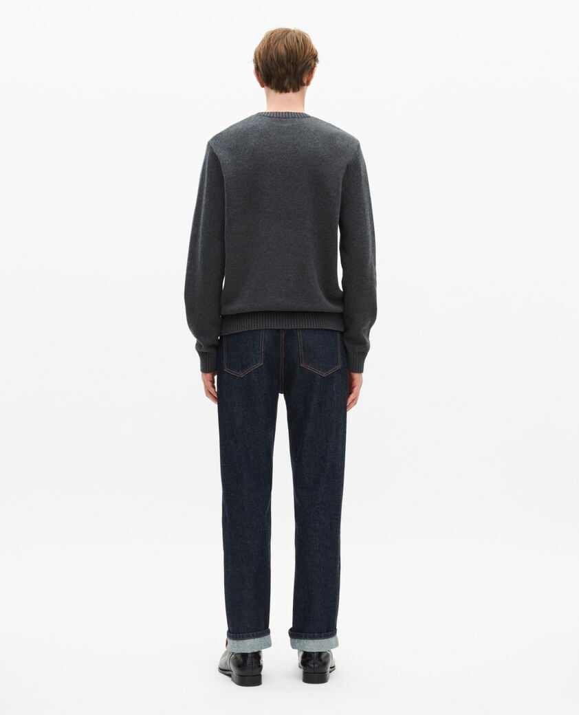 The Kooples MEN ANTHRACITE MELANGE dark grey skull sweater