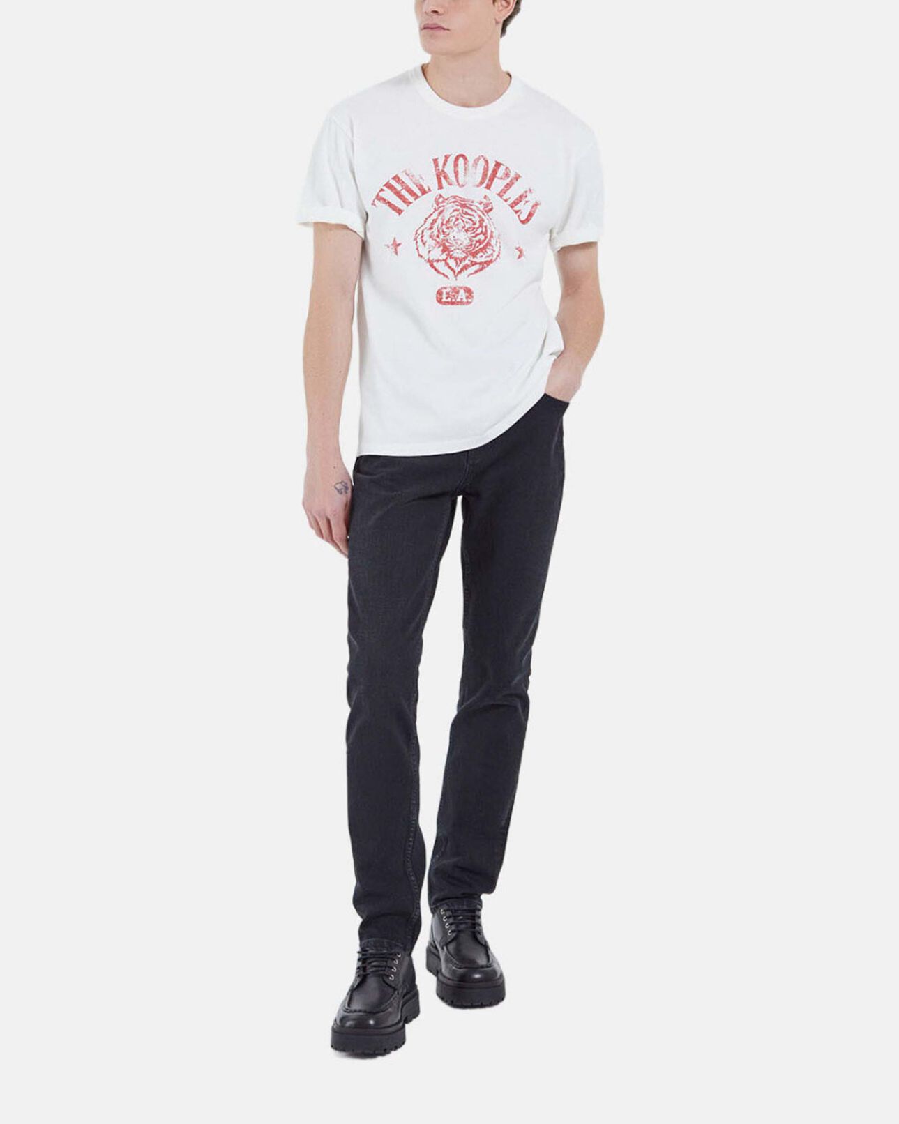 The Kooples HERREN ECRU t-shirt tiger