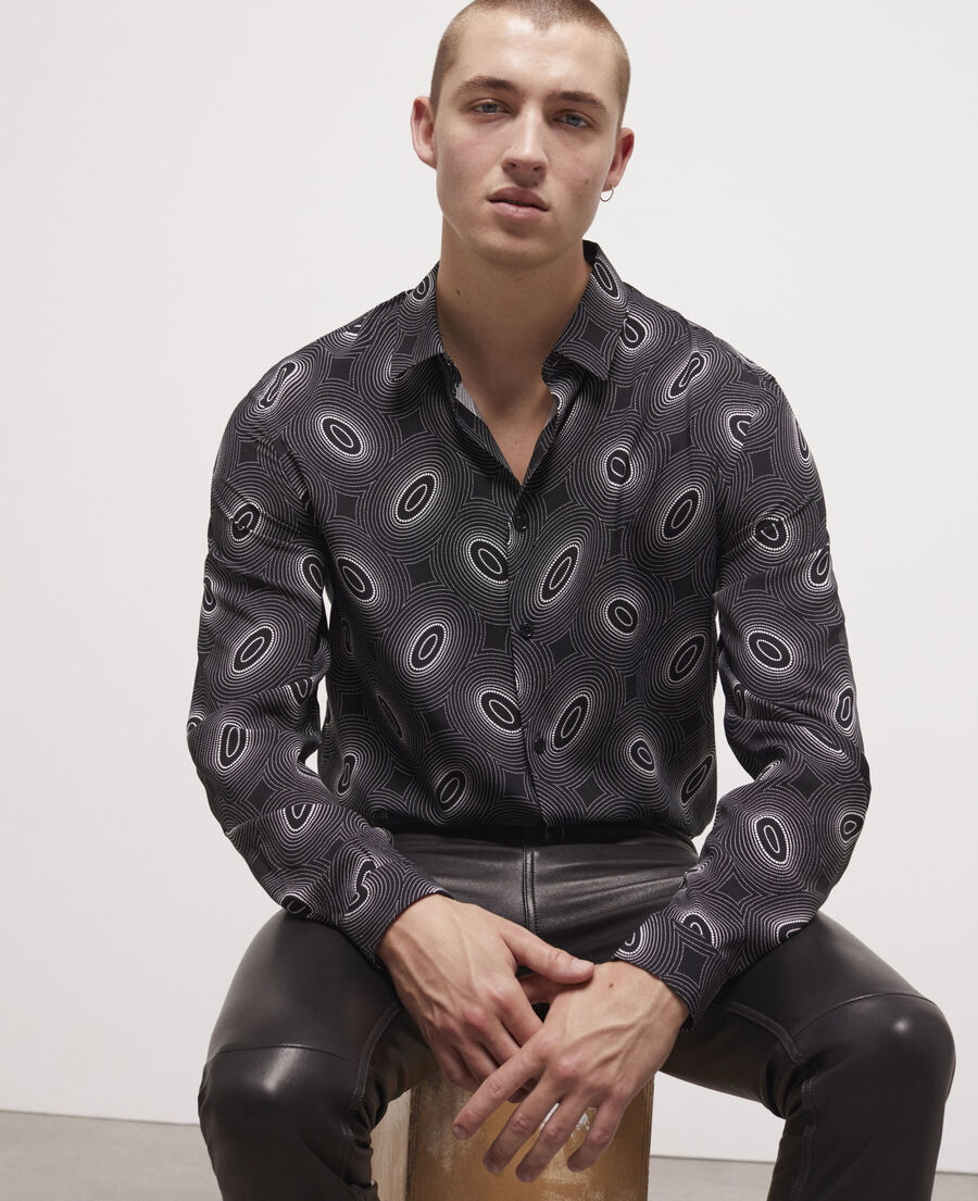 Printed classic-collar shirt | The Kooples - US