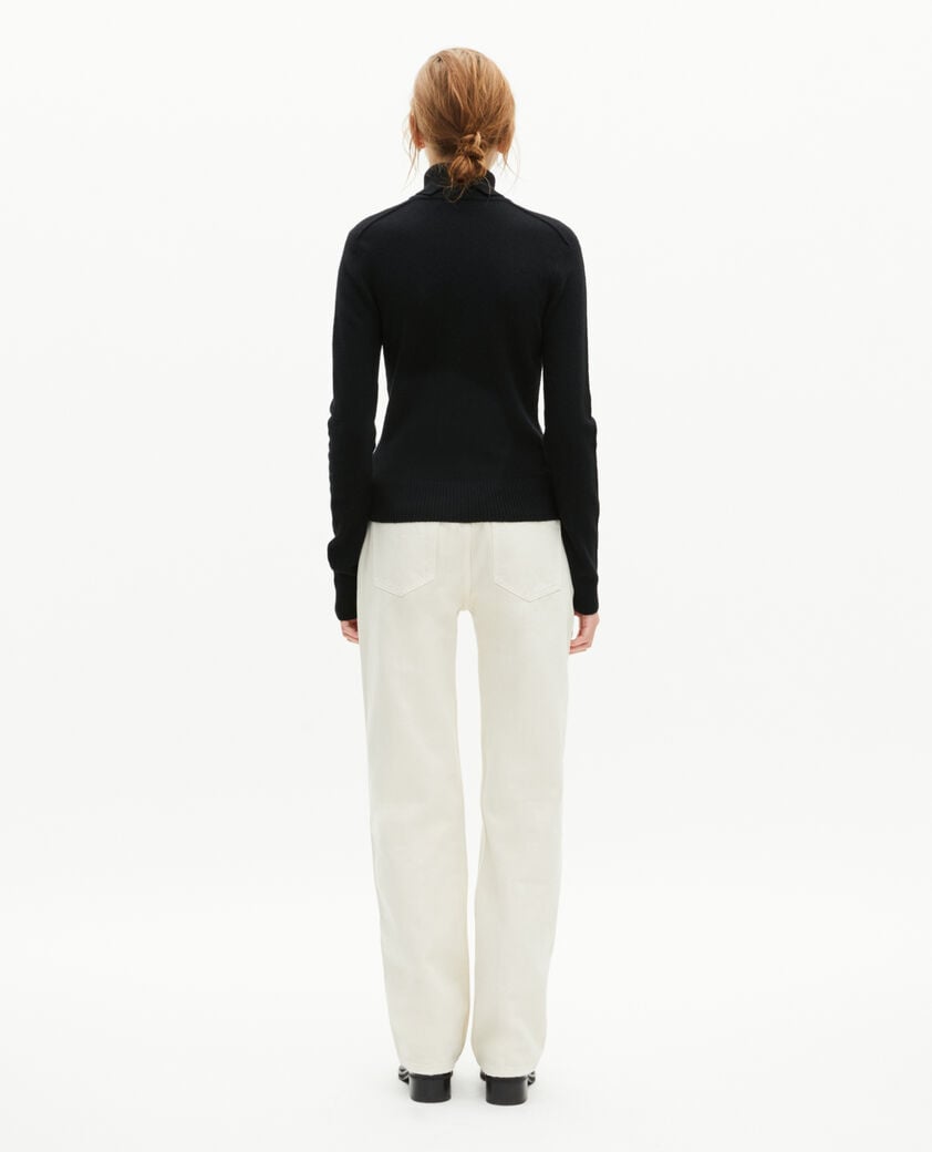 The Kooples F BLACK black cashmere turtleneck sweater