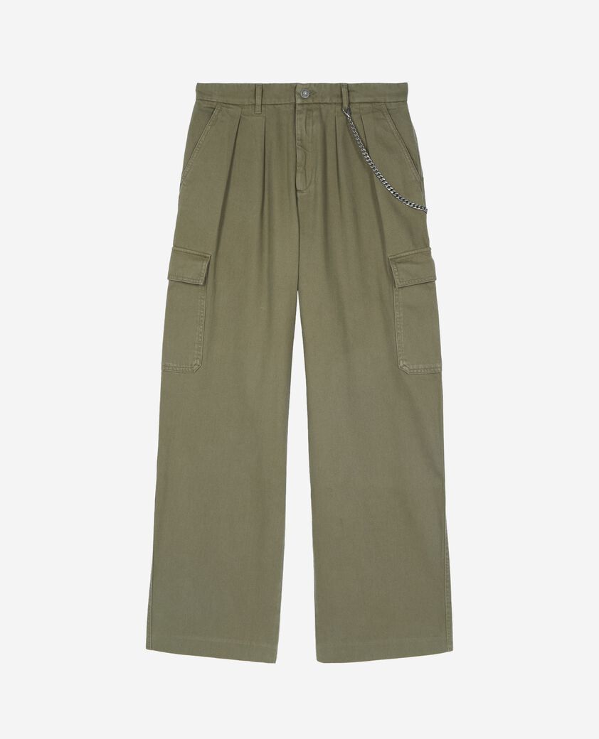 The Kooples HOMME KAKI pantalon cargo kaki