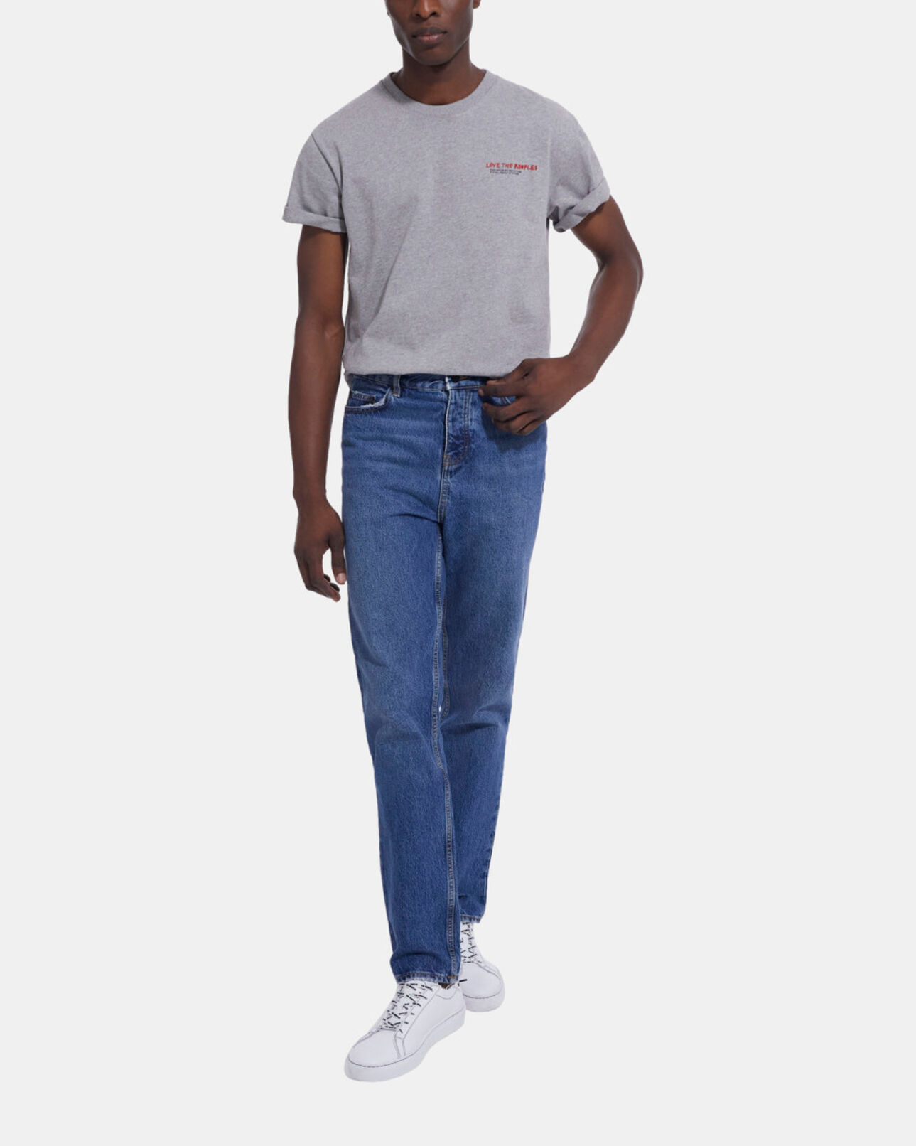 The Kooples HOMME GREY MELANGE t-shirt i love kooples gris