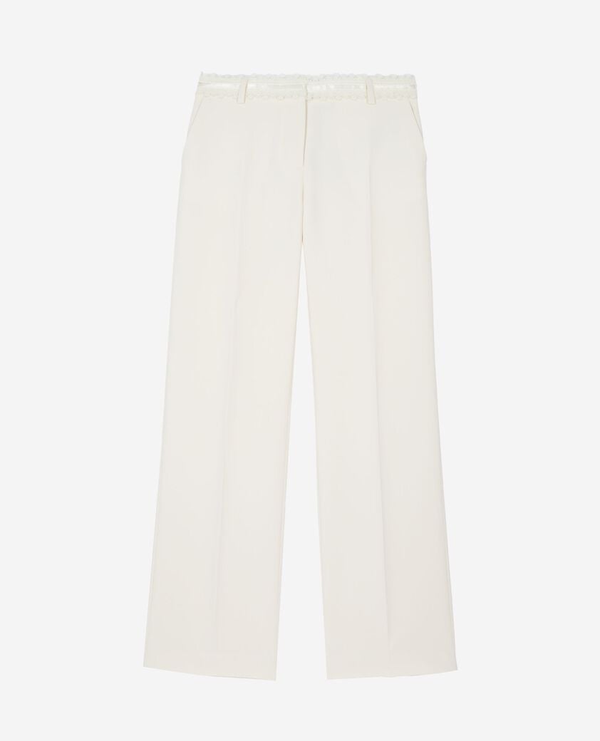 The Kooples F OFF WHITE ecru wide-leg pants