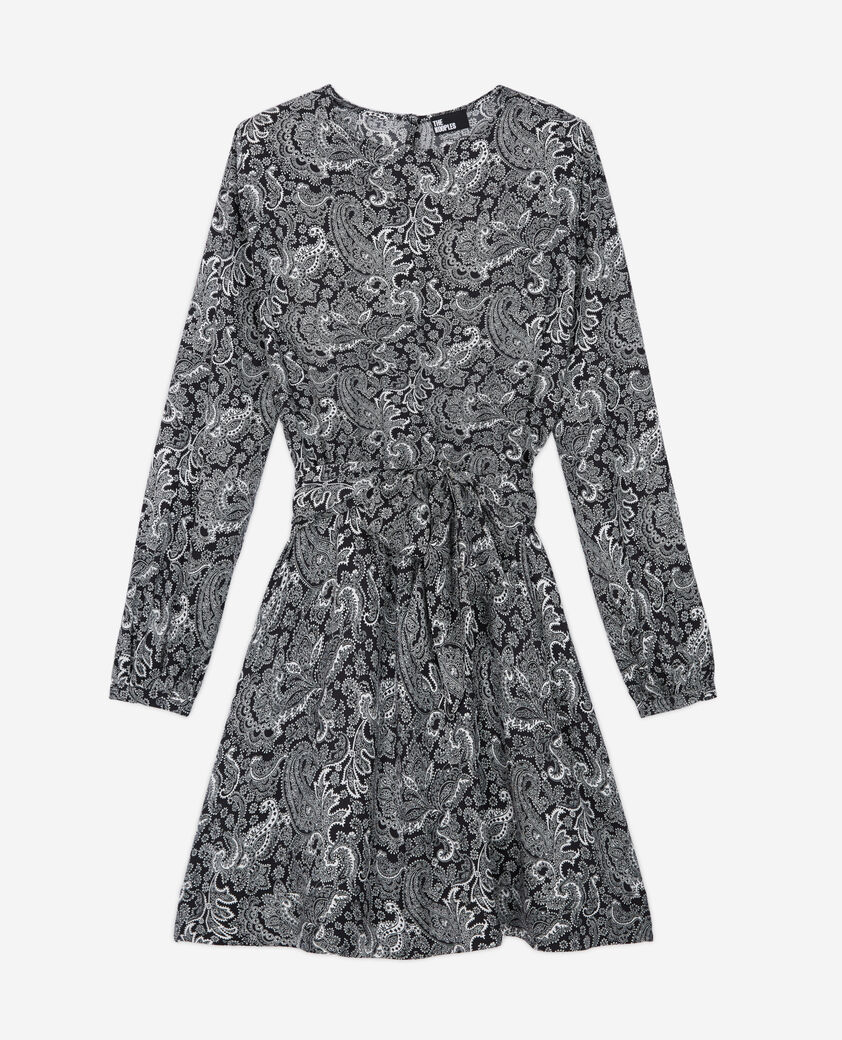 The Kooples F BLACK WHITE short dress with printed belt