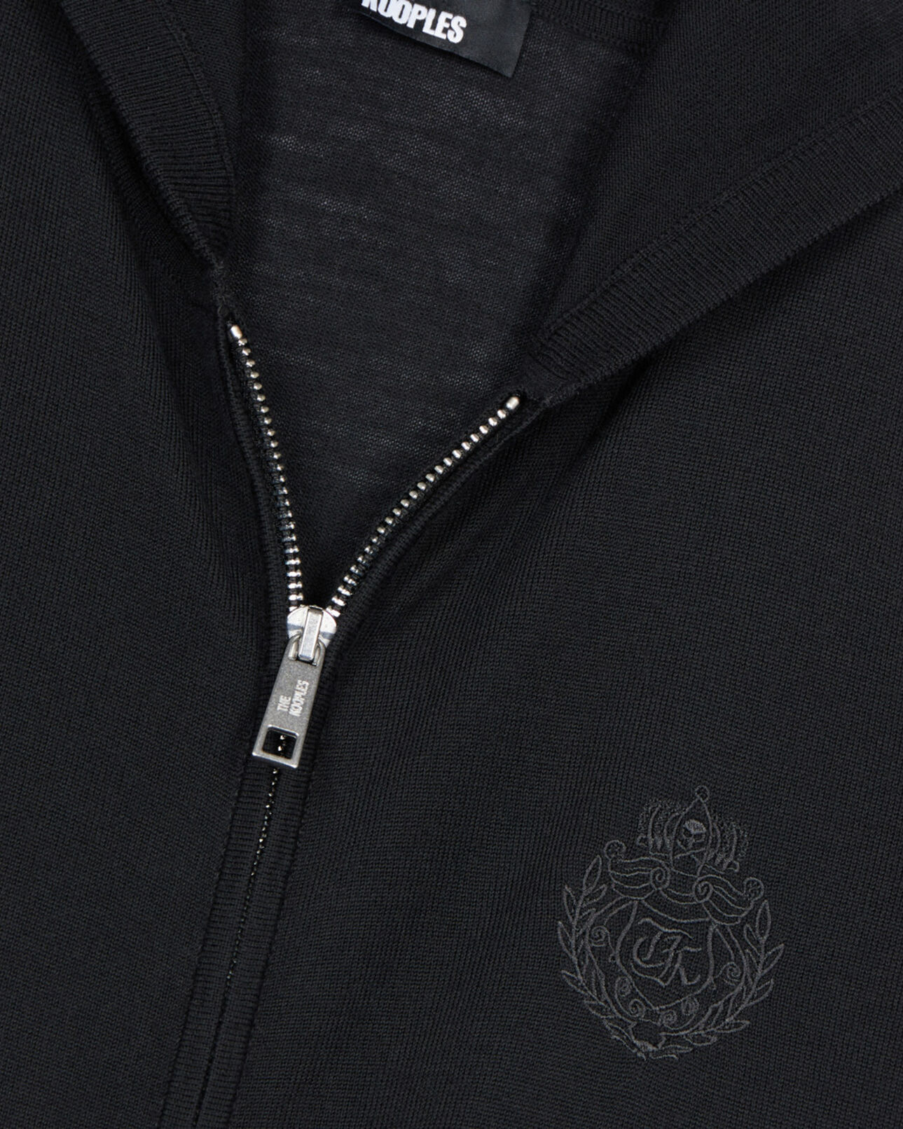 The Kooples DAMEN BLACK schwarzer cardigan mit kapuze aus wolle