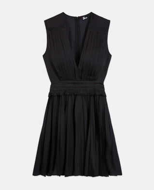 The Kooples FEMME BLACK robe courte plissée noire