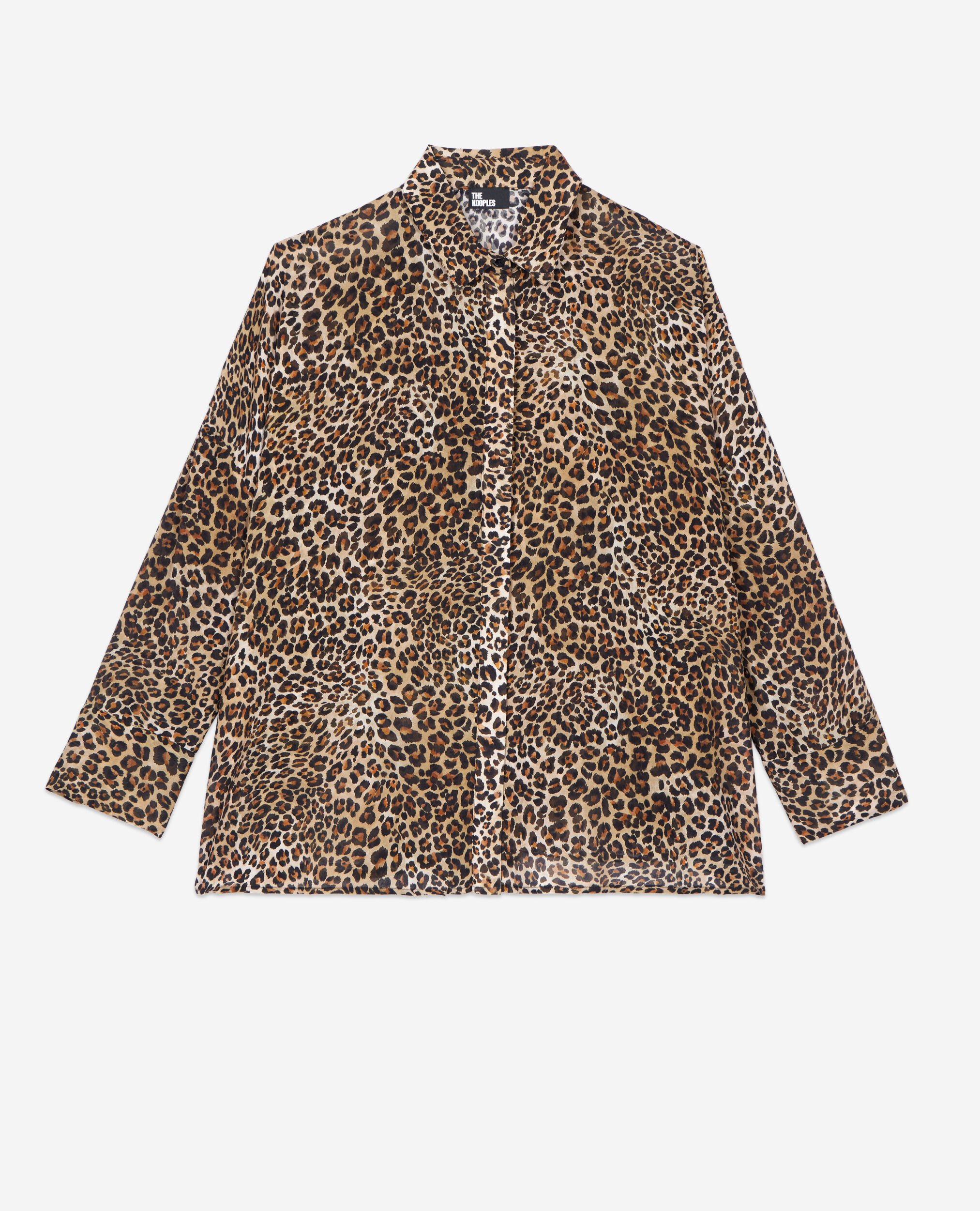 Chemise en soie imprime leopard